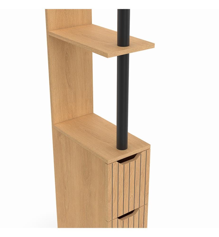 Badezimmersäule mit Regalen + 2 Türen Faustine - Braun