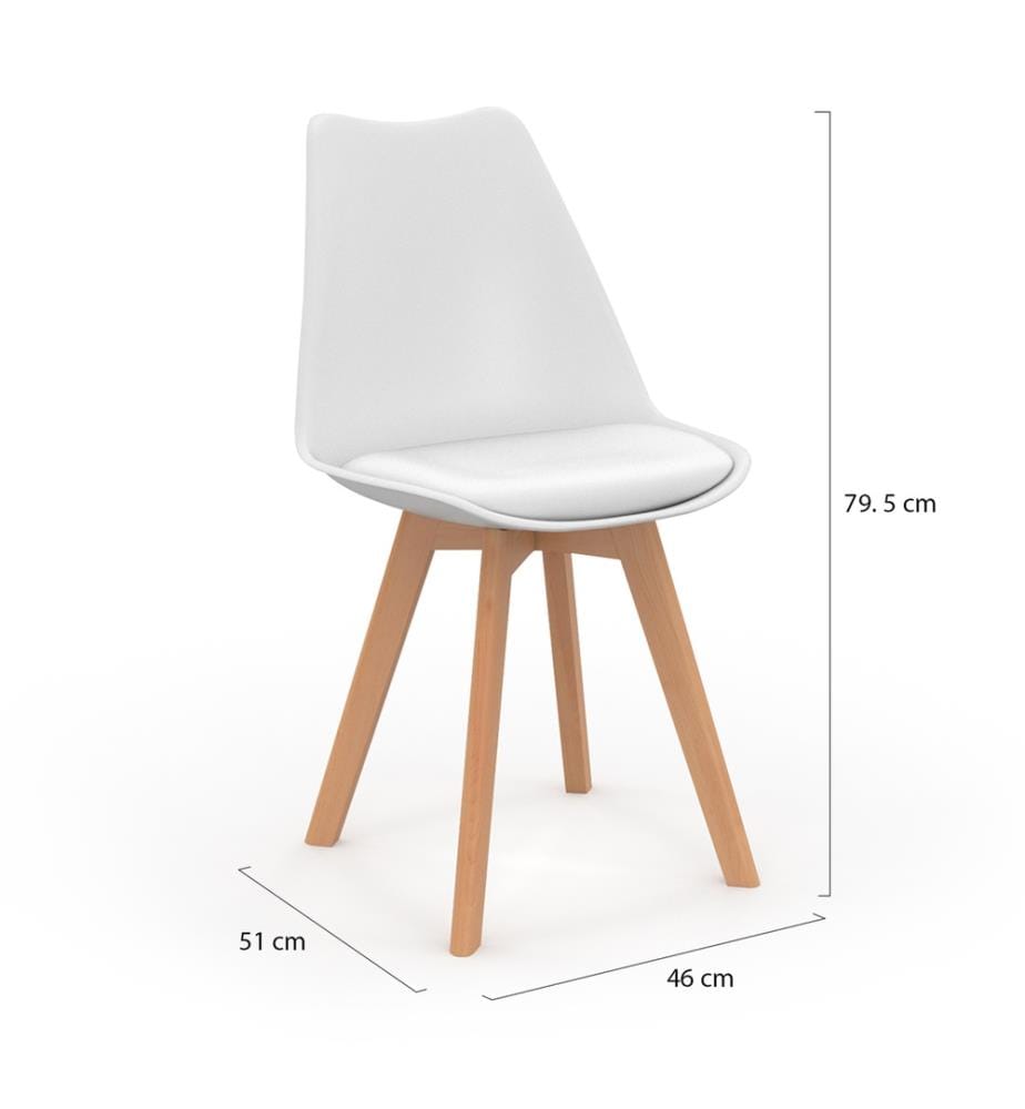 Lot de 6 Chaises Nordia 46 x 51 x 79.5 cm - 4 Coloris