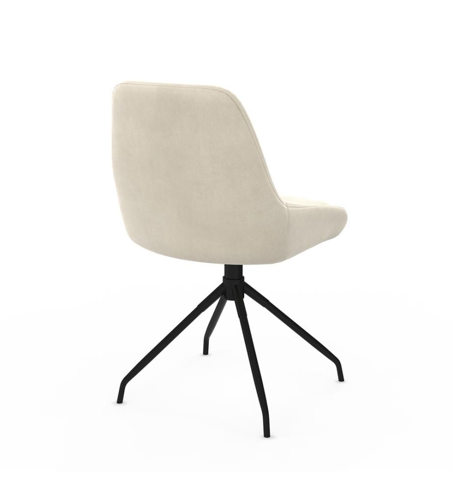 Lot de 2 Chaises Olivia assise pivotante pieds métal - Crème