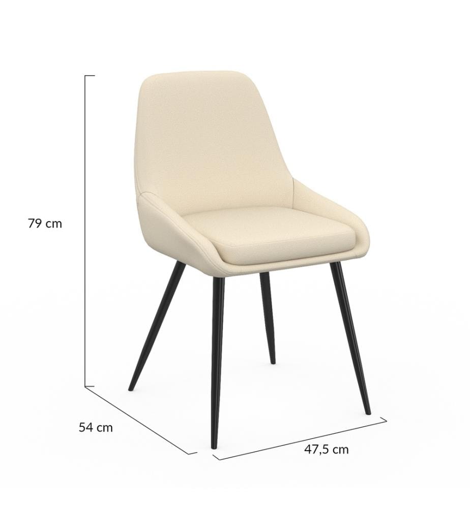6er-Set Ornella Stühle - Beige und Schwarz