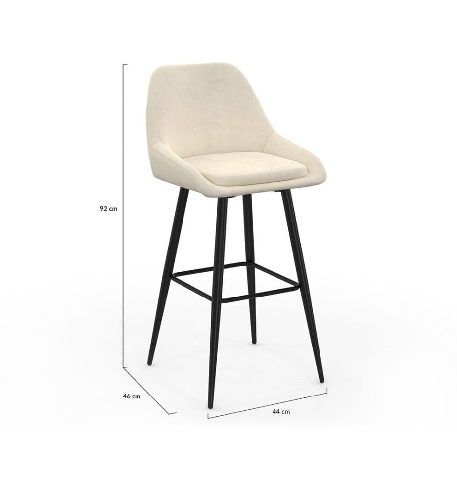 Lot de 2 Tabourets de Bar Olivia - Crème