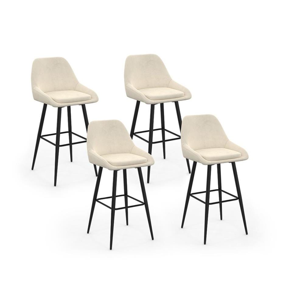 4er-Set Barhocker Olivia - Creme