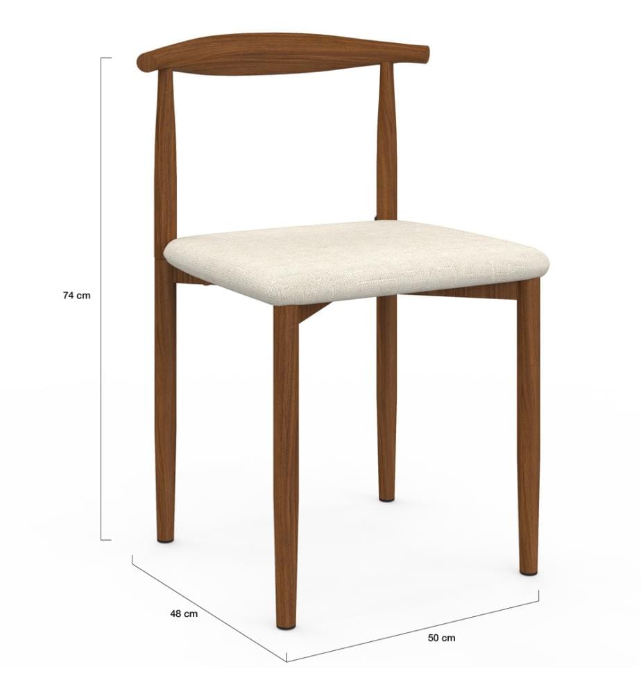 Satz von 6 Stühlen Adam - Beige und Dunkelbraun