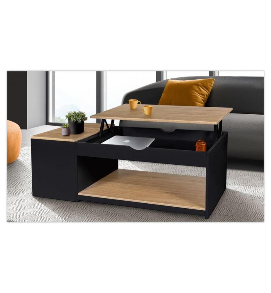 Elina Coffee Table 110 x 60 x 45 cm - Wood & Black