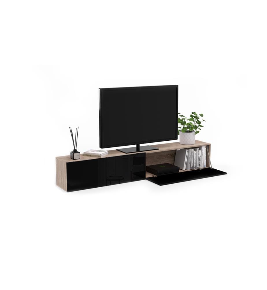 TV-Möbel Michigan 180 x 30 x 30 cm - Holz & Schwarz