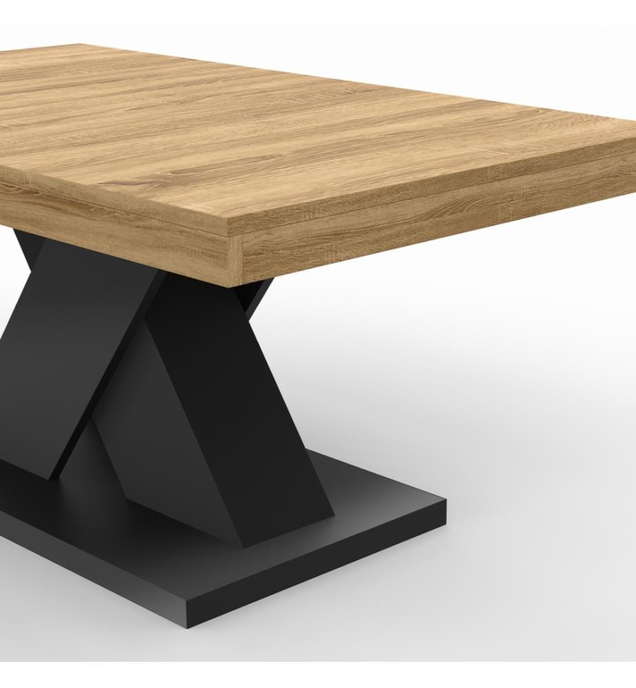 Niedriger Tisch Alexia 100 cm - Holz und Schwarz