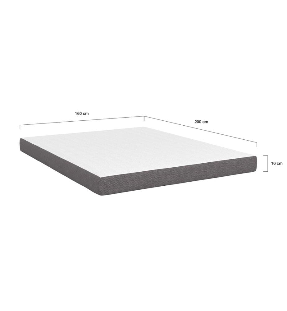 Matratze mit Formgedächtnis Dicke 16cm weiss und grau 160x200cm