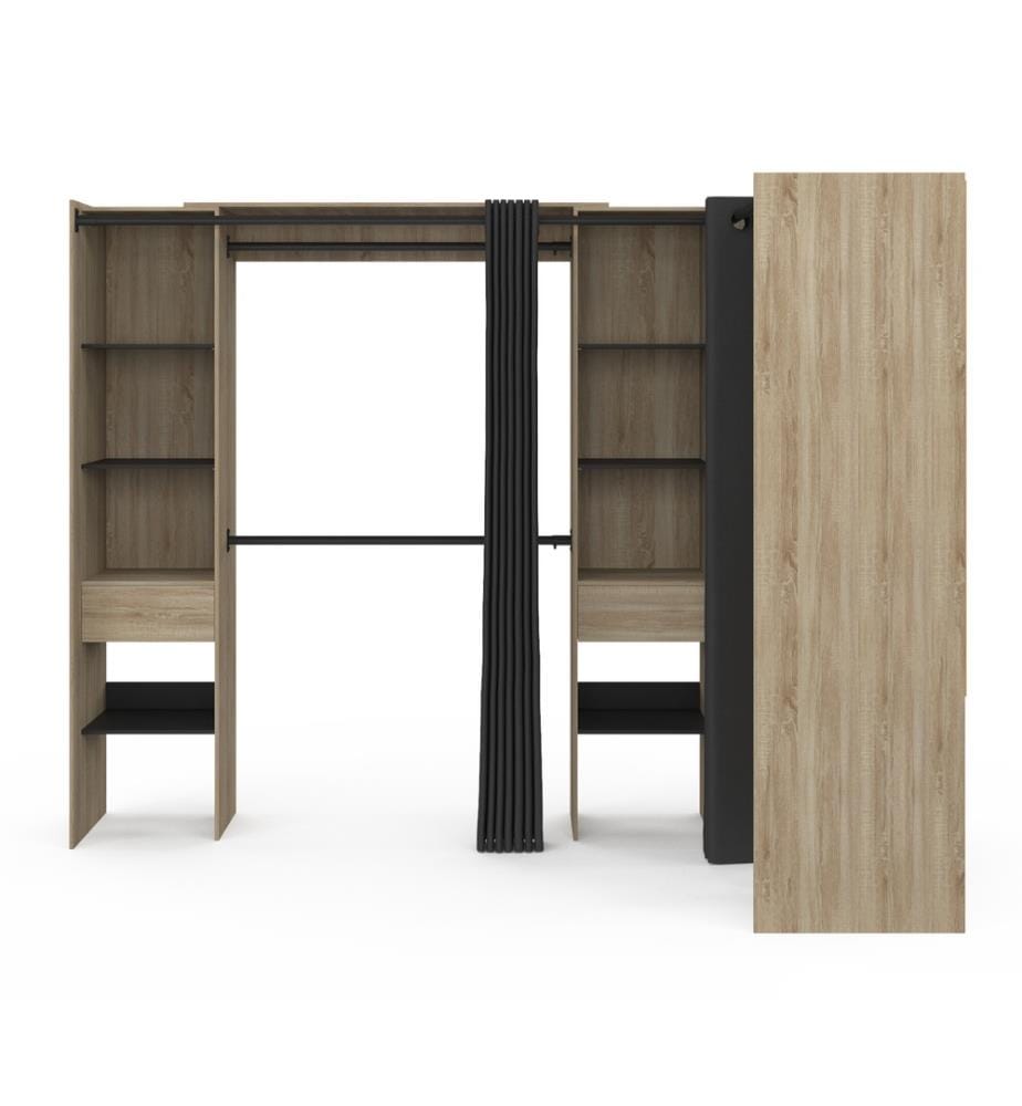 Ankleidezimmer Justine Eckschrank 230cm Holzeffekt