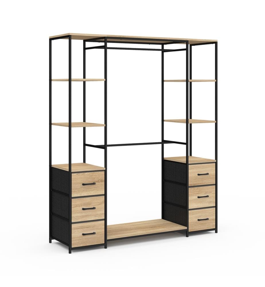 Ankleidezimmer Iris doppelter Kleiderschrank - Braun und Schwarz