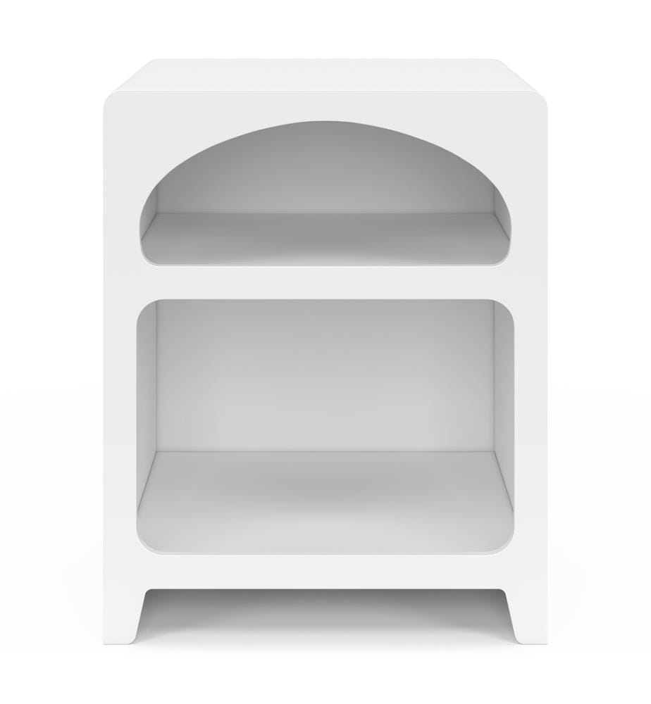 Set of 2 white organic bedside tables