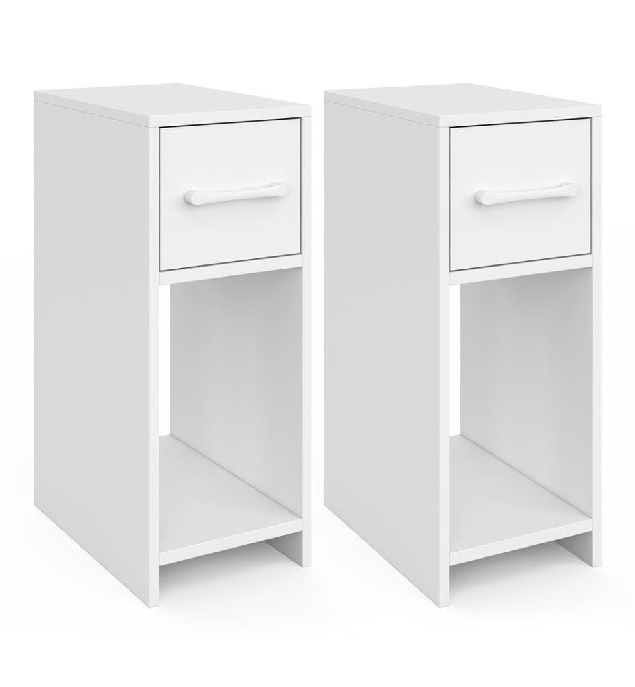 Set of 2 Uma 1-drawer bedside tables - White