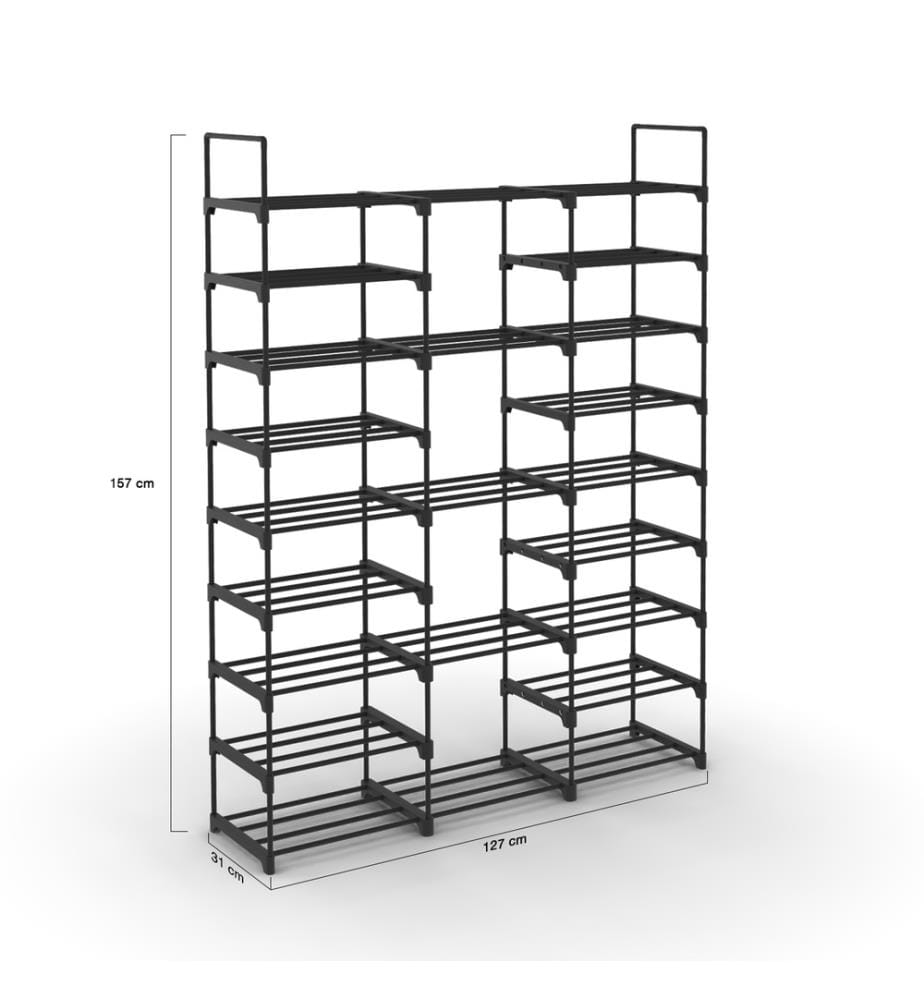 Modulares Schuhregal - 40 Paar Schuhe - Schwarz