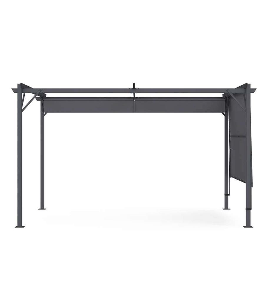 Pergola Marina en acier avec toit rétractable et inclinable 3x4m - Gris