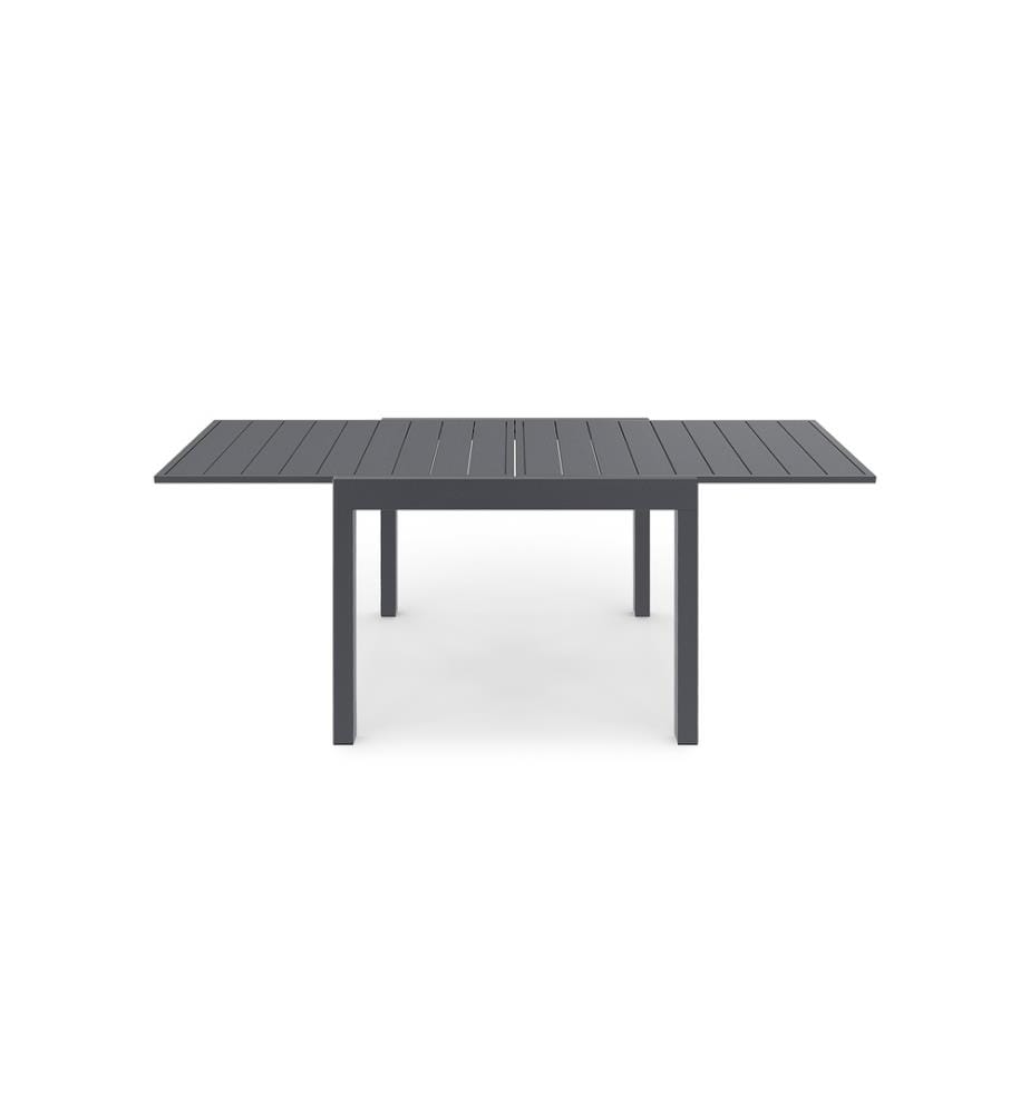 Table de Jardin extensible en polywood - 90-180 cm - Brun et Gris