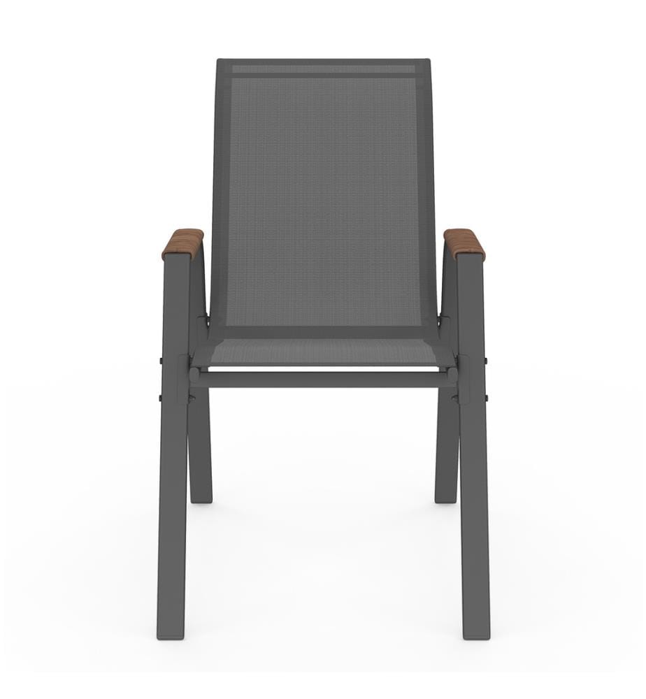 Lot de 6 Chaises de jardin Ozéa - Gris anthracite et Rotin 