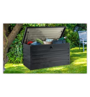 Coffre de rangement pour extérieur en métal 350L - Gris anthracite