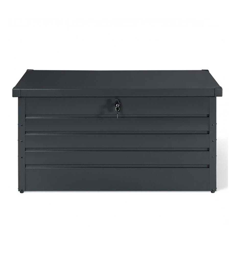 Coffre de rangement pour extérieur en métal 350L - Gris anthracite