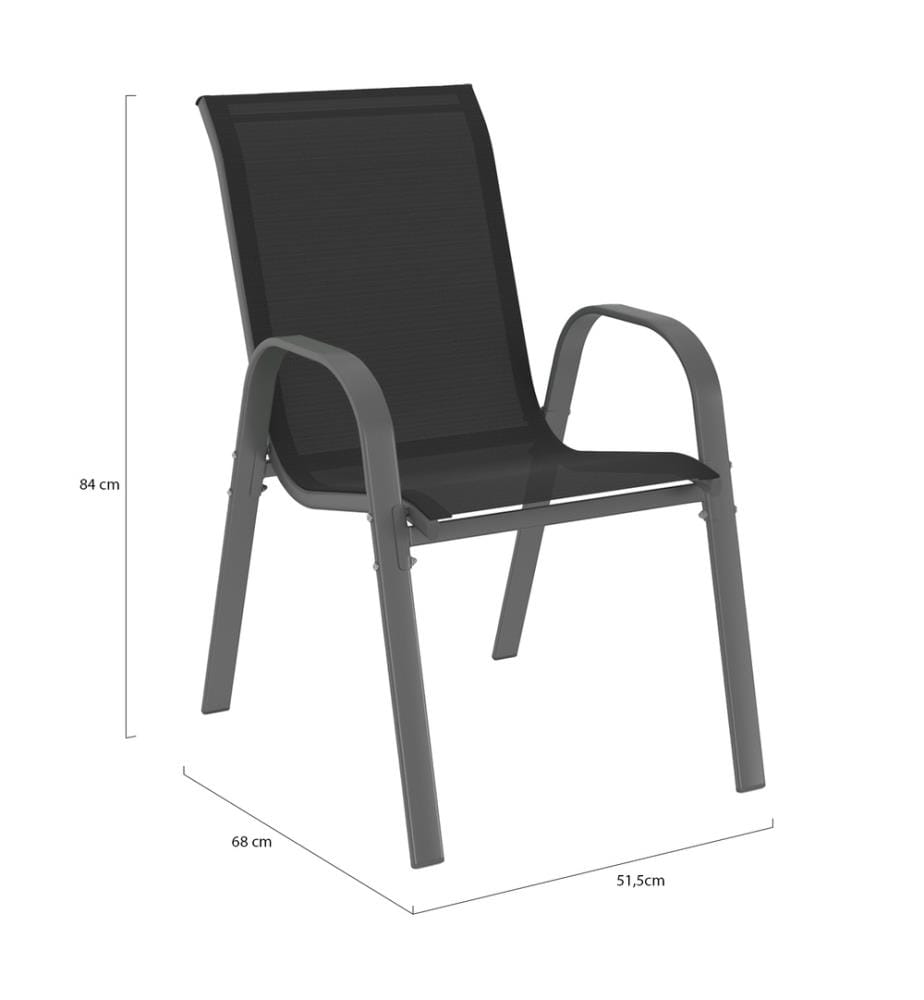 Lot de 4 Chaises de jardin empilables mi x de couleurs - Bleu et Gris