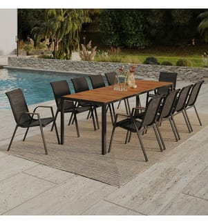 Ensemble Repas Timbia 10 Places - Noir et Brun