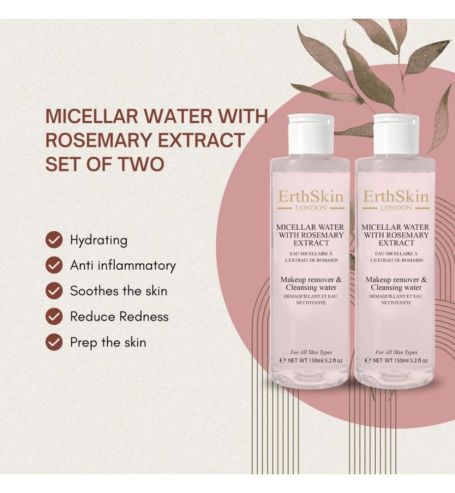 Lot de 2 Eau micellaire à l'extrait de romarin - 150 ml