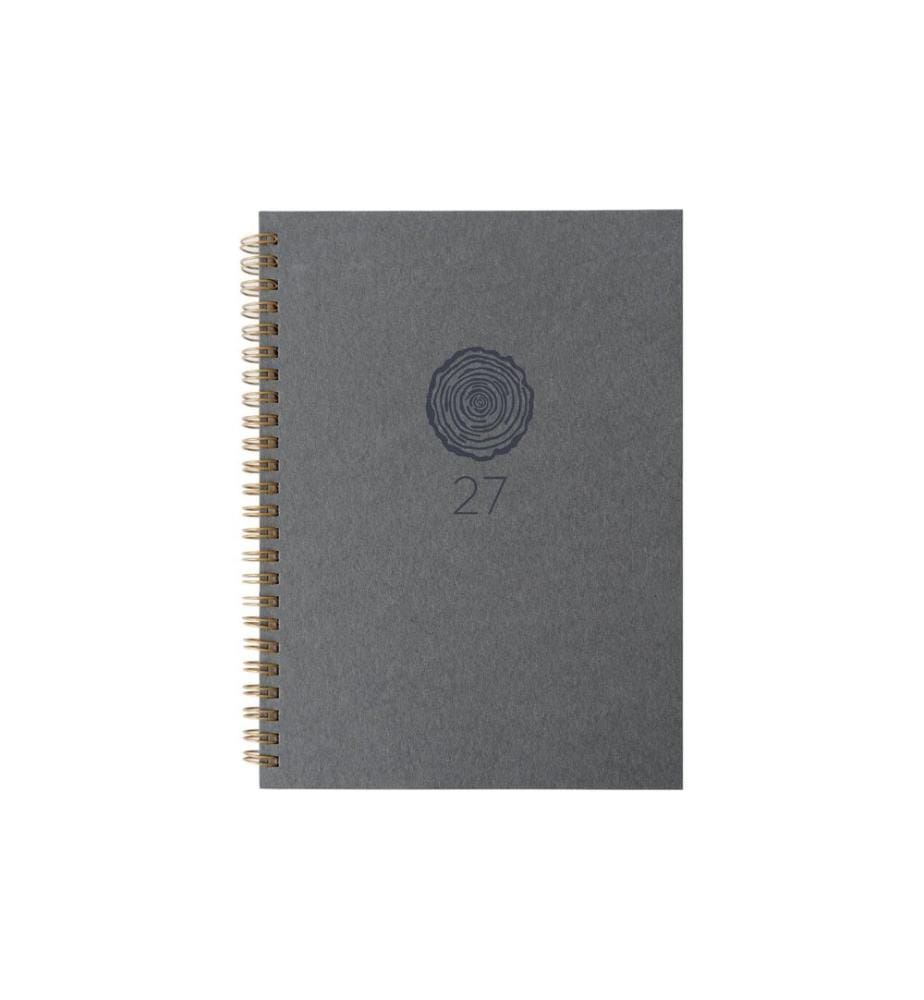 Biella Geschäftsagenda Dispo Term Natural Wire-O Blume, 2027, Grau