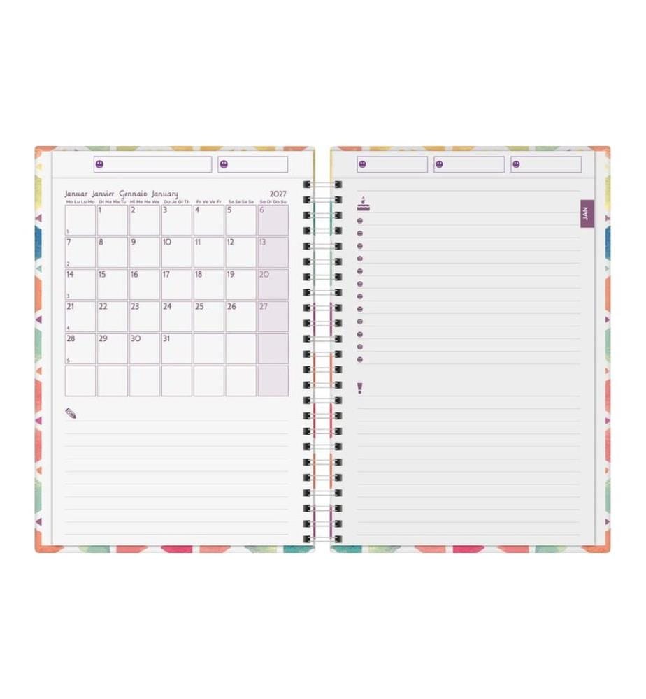Biella Family Organizer Geometrische Figur, 2027, Mehrfarbig
