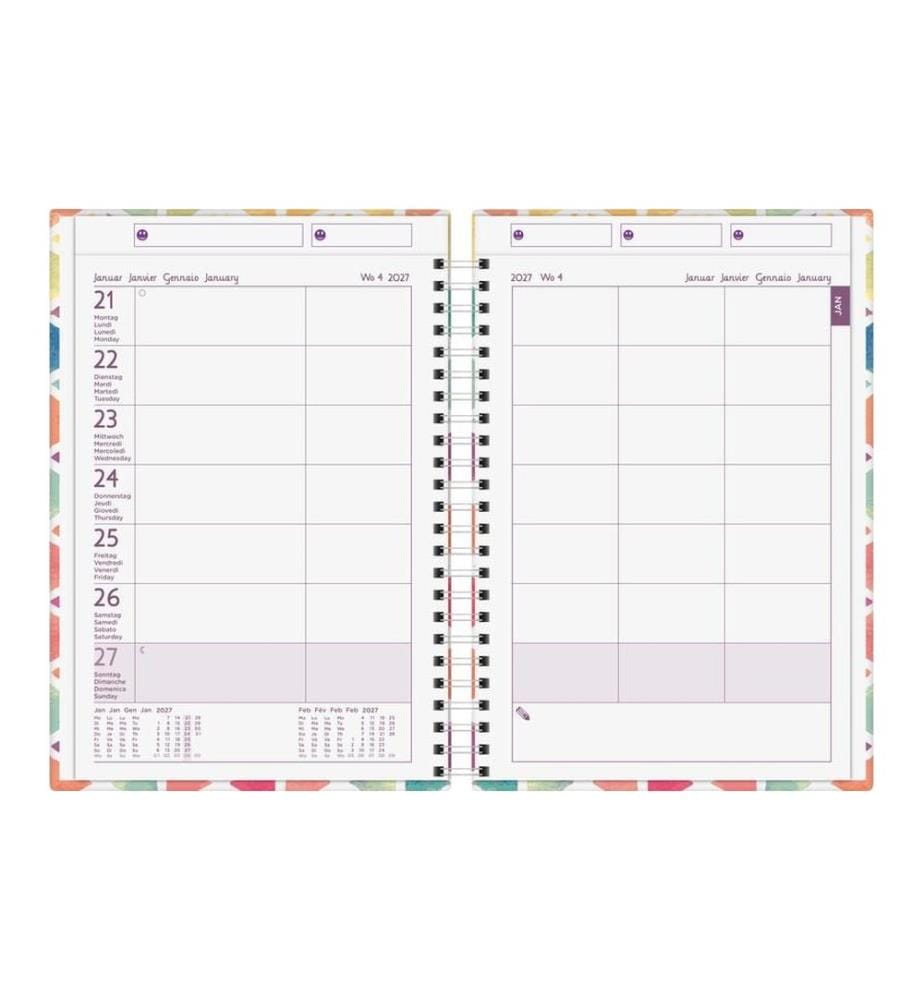 Biella Family Organizer Geometrische Figur, 2027, Mehrfarbig