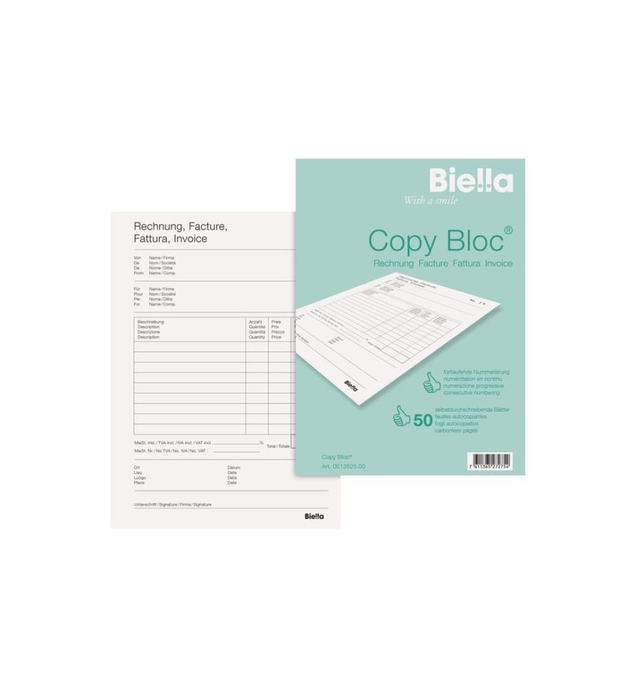 Biella Durchschreibeblock Copy Block A5 Rechnung