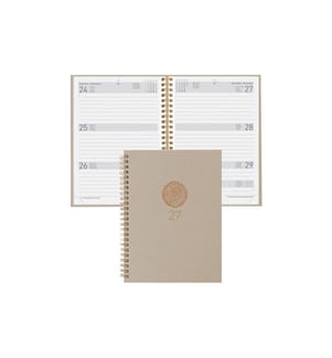 Biella Geschäftsagenda Dispo Term Natural Wire-O Blume, 2027, Beige