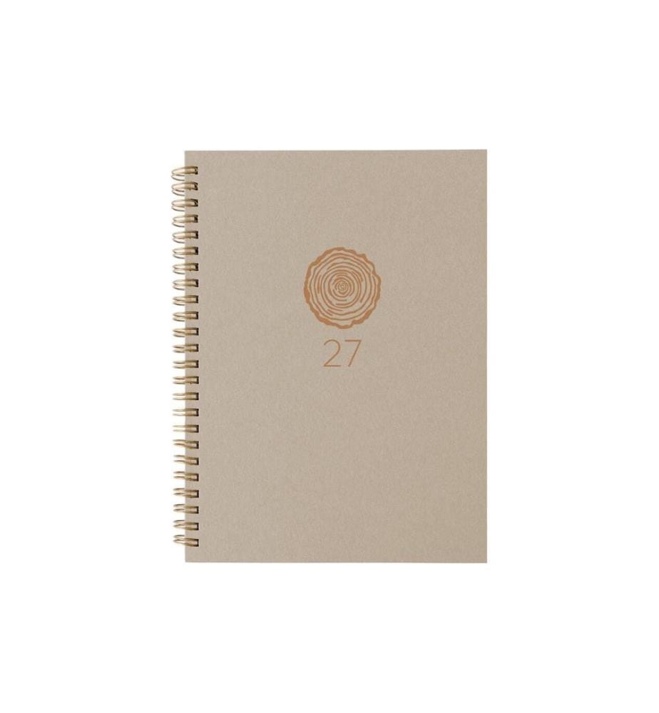 Biella Geschäftsagenda Dispo Term Natural Wire-O Blume, 2027, Beige