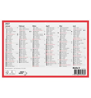 Biella Tafelkalender 23.5 x 15.5 cm