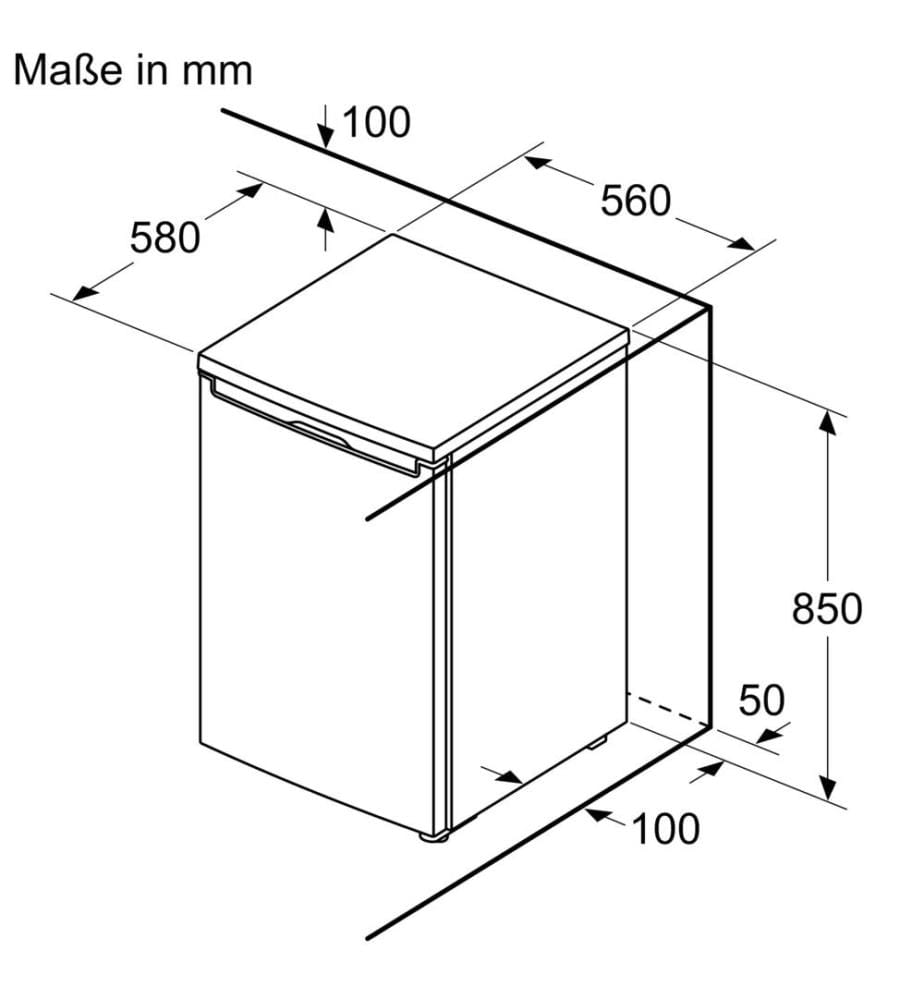 Tischgefrierschrank Serie 2 85 x 56 cm - Weiss