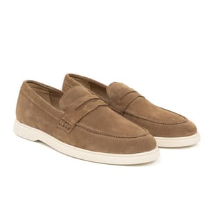 Mocassino in pelle scamosciata - Marrone chiaro