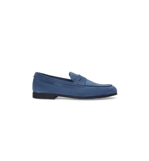 Mocassini in camoscio con suola morbida - Blu navy