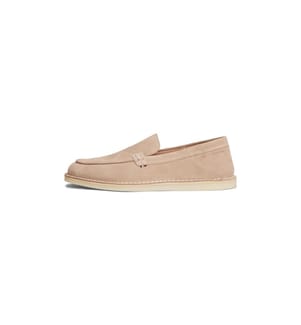 Mocassini in pelle e camoscio - Beige