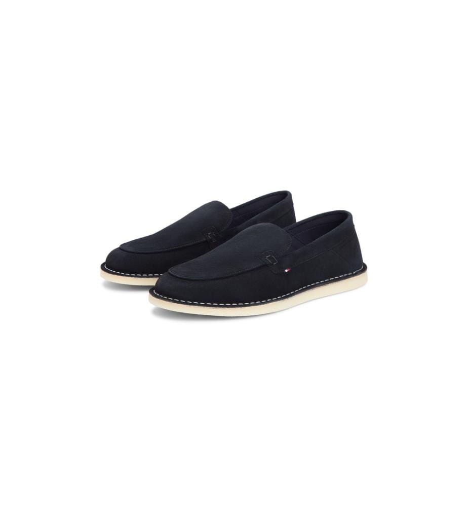 Suede and Leather Loafers - Black