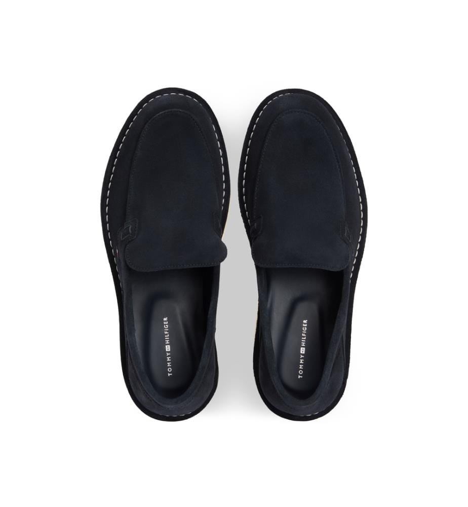 Suede and Leather Loafers - Black