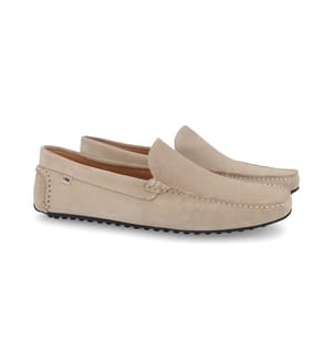 Mocassino in pelle scamosciata - Beige