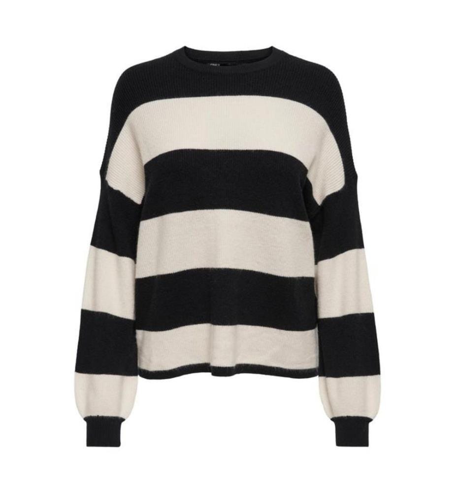 Strickpullover - Schwarz & Grau