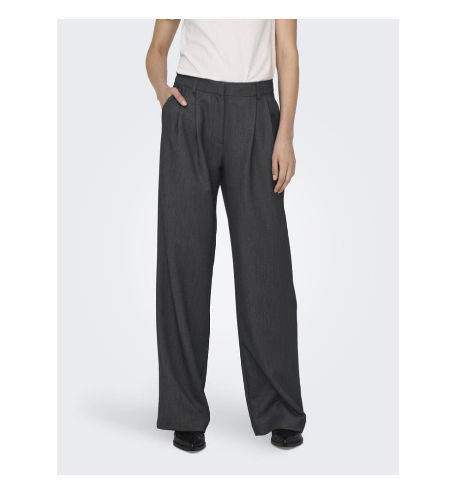 Hattie Pleat Pants - Dark Grey Melange