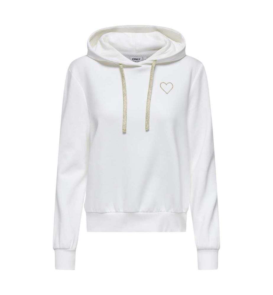 Sweatshirt - Cloud Dancer Gold Strings Heart Emb