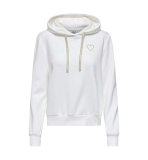 Sweatshirt - Cloud Dancer Gold Strings Heart Emb