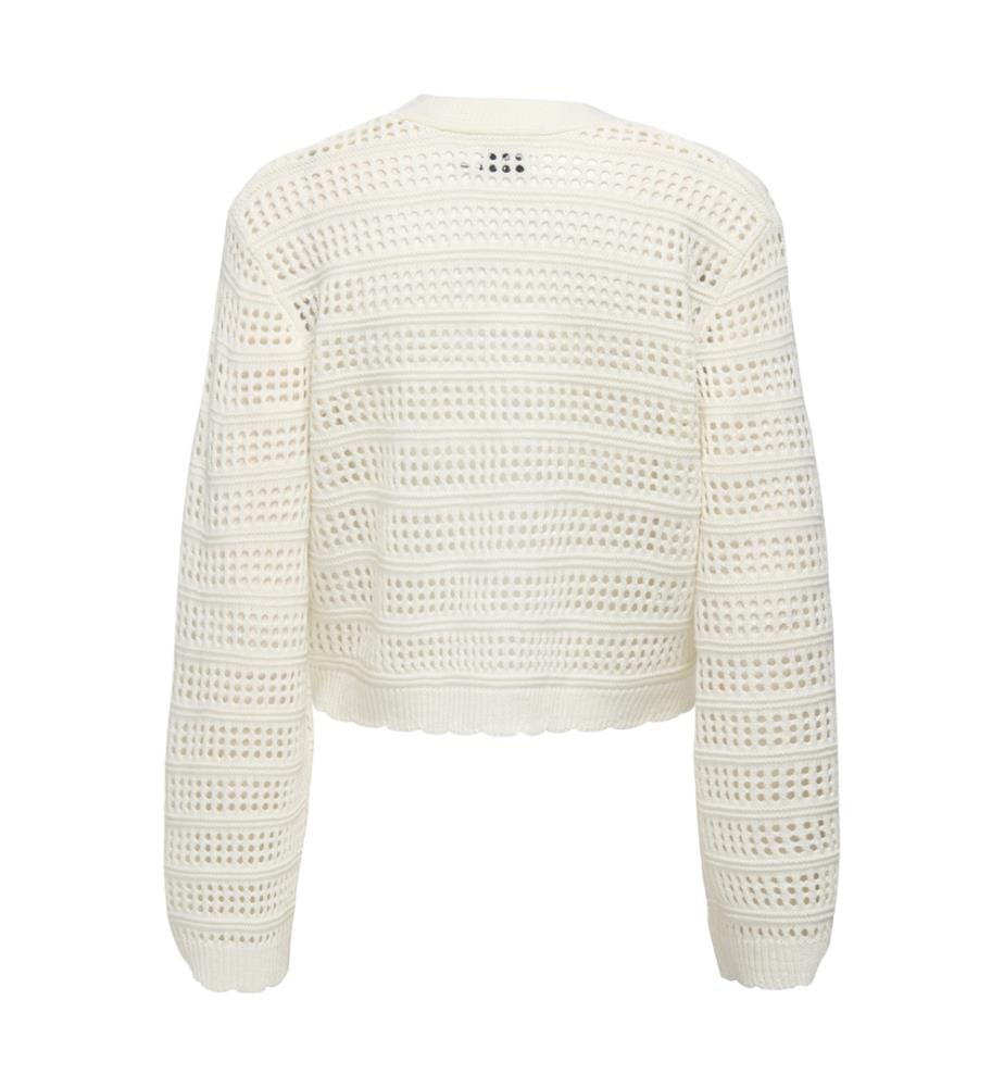 Gestrickte Strickjacke - Marshmallow