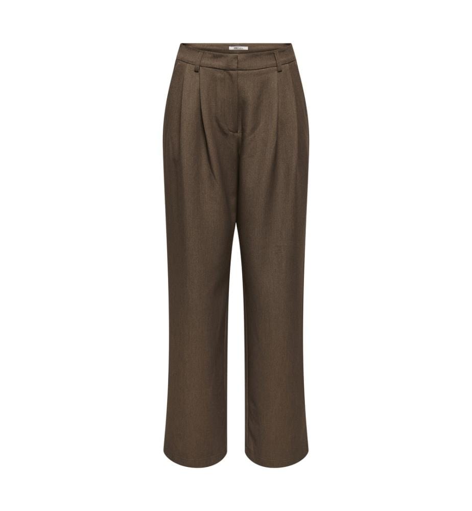 Hattie Hw Pleat Str Pantalonalon Tlr Noos - Dunkelgrau-Melange