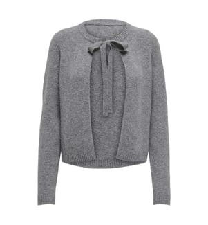 Strickjacke - Melange mittelgrau