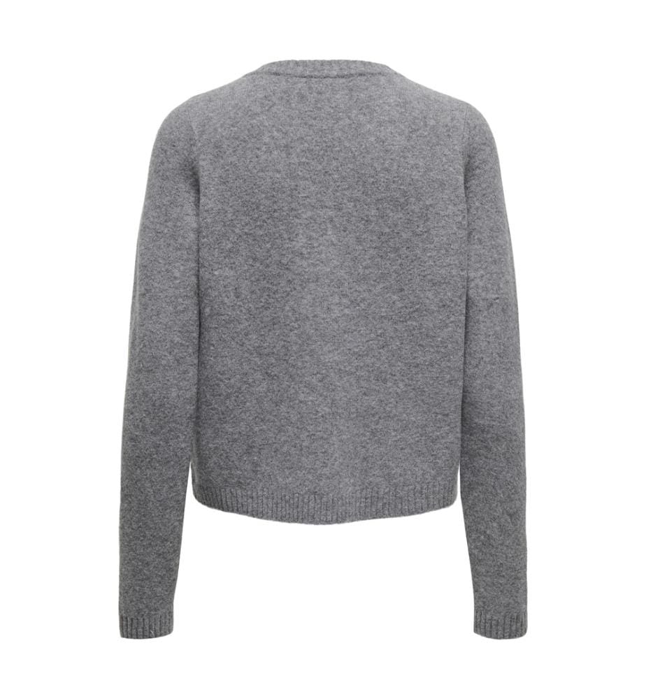 Strickjacke - Melange mittelgrau