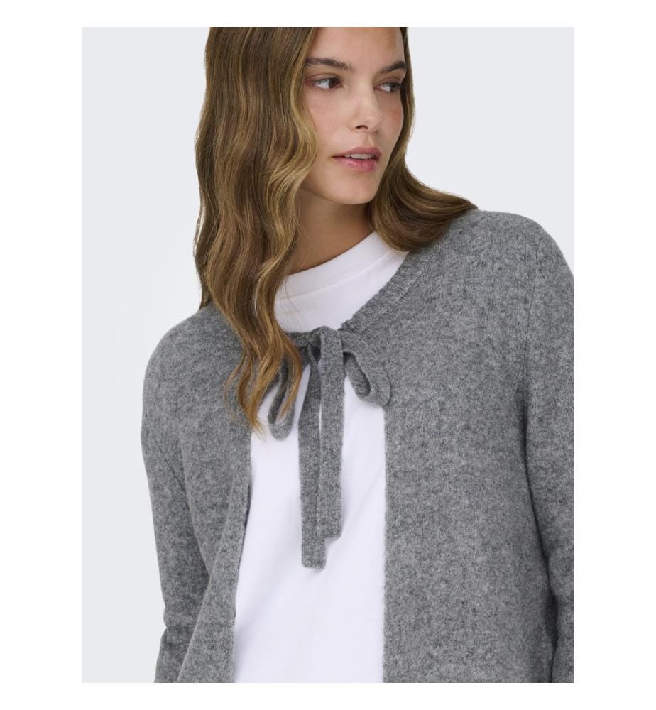Strickjacke - Melange mittelgrau