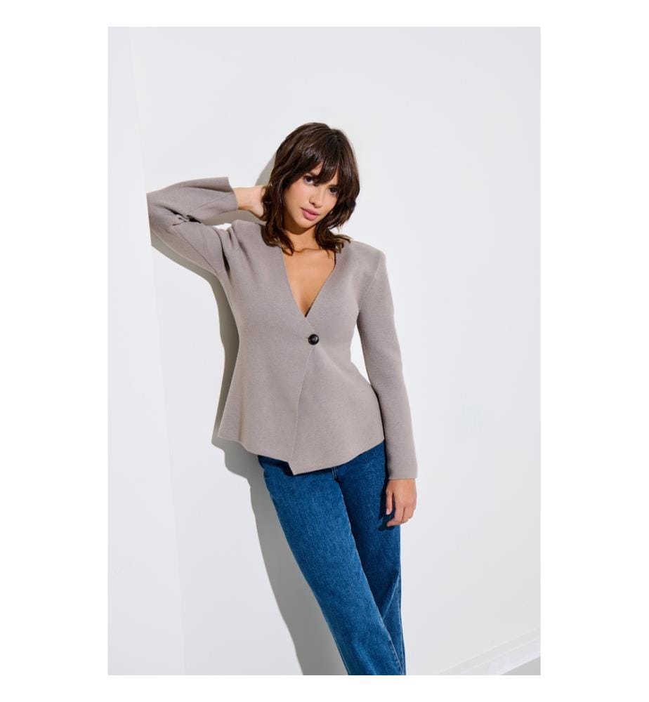 Myera Life one-button cardigan - Moon Rock Melange