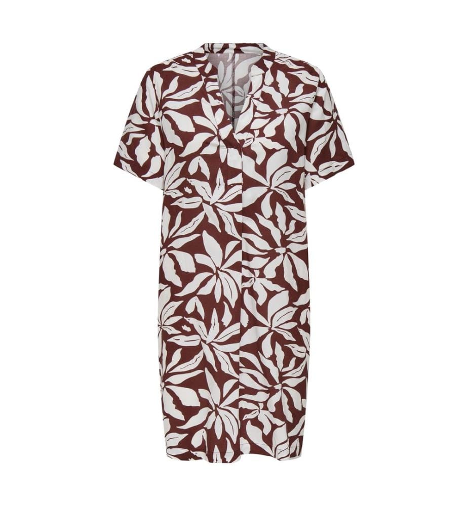 Kurzes Kleid Susi - Braun und Weiss