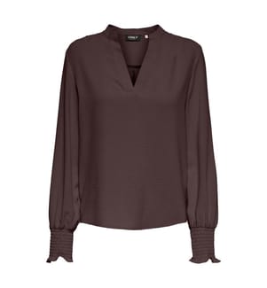 Mette V-Ausschnitt Smock Top - Dekadente Schokolade